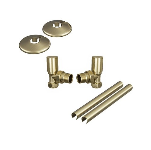 Brushed brass radiator valve - radiator,